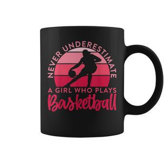 Bballer Never Underestimate A Girl Who Plays Basketball Basketball Funny Gifts Coffee Mug | Mazezy