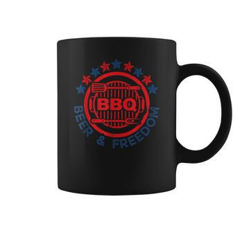 Bbq Beer & Freedom - Bbq Vintage Patriotic Usa Summer Party Patriotic Funny Gifts Coffee Mug | Mazezy