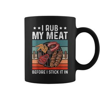 Bbq Fathers Day I Rub My Meat Barbeque Funny Gifts Coffee Mug | Mazezy