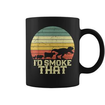 Bbq Id Smoke That Smoking Grilling Dinosaur Funny Coffee Mug - Seseable
