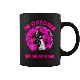 Bc Breast Cancer Awareness In October We Wear Pink Breast Cancer Awareness Cat Cancer Coffee Mug - Monsterry UK