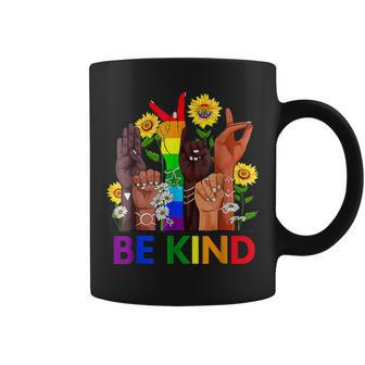 Be Kind Sign Language Hand Talking Lgbtq Flag Gay Pride  Coffee Mug