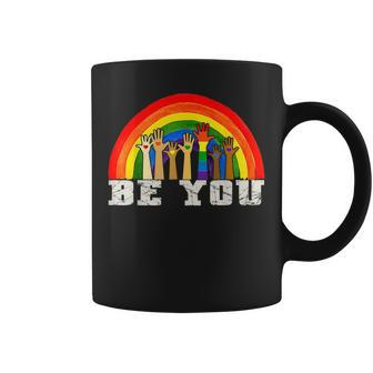 Be You Gay Pride Lgbt Ally Rainbow Vintage Pride Lgbtq Coffee Mug | Mazezy UK