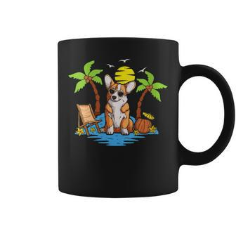 Beach Corgi Summer Surfing Dog Lovers Travel Vacation Coffee Mug | Mazezy