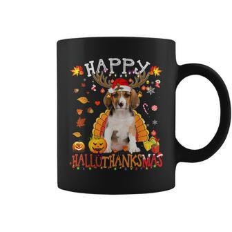 Beagles Dog Happy Hallothanksmas Halloween Thanksgiving Xmas Halloween Funny Gifts Coffee Mug | Mazezy