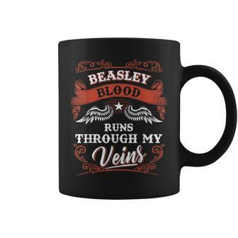 Beasley Blood Runs Through My Veins Family Christmas Coffee Mug - Seseable