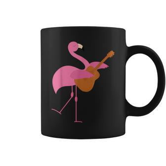 Beautiful Flamingo Playing Guitar Musician Coffee Mug | Mazezy