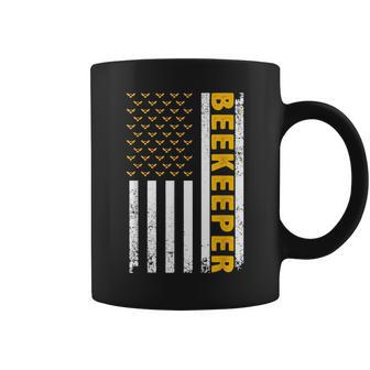 Beekeeper For Men Women Beekeeping American Flag Bee Lover Coffee Mug - Seseable