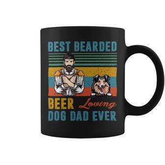 Beer Best Bearded Beer Loving Dog Dad Ever Shetland Sheepdog Coffee Mug - Monsterry DE