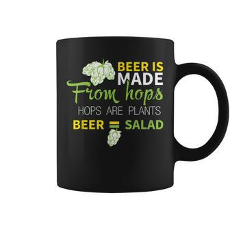 Beer Is From Hops Beer Equals Salad Alcoholic Party Coffee Mug | Mazezy