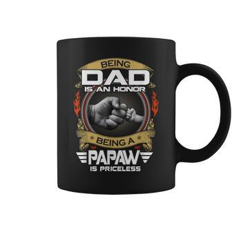 Being Dad Is An Honor Being Papaw Is Priceless Vintage Dad Coffee Mug - Thegiftio UK