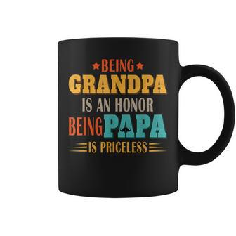 Being Grandpa Is An Honor Being Papa Is Priceless Dad Gift For Mens Coffee Mug | Mazezy AU