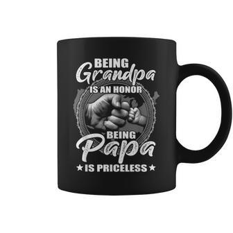 Being Grandpa Is An Honor Being Papa Is Priceless Gift Gift For Mens Coffee Mug | Mazezy