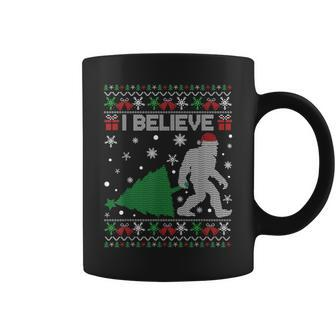 I Believe Big Foot Sasquatch Ugly Christmas Holiday Coffee Mug - Seseable