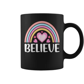 Believe Boho Rainbow For Women Accept Faith Hope Trust Faith Funny Gifts Coffee Mug | Mazezy