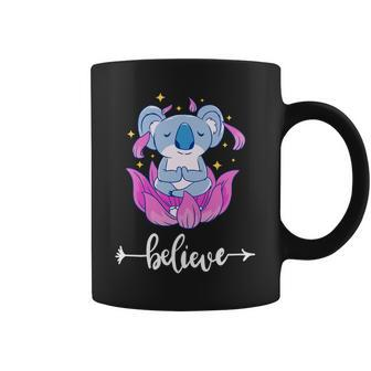 Believe Meditating Koala Lotus Meditation Spiritual Coffee Mug - Monsterry DE