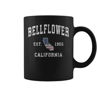 Bellflower California Ca Vintage American Flag Sports Coffee Mug | Mazezy