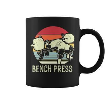 Bench Press Vintage Gym Power Fitness Training Plan Chest Coffee Mug - Monsterry