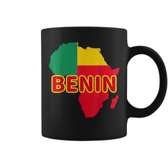 Benin Beninese Pride Flag Map Africa Print Coffee Mug | Mazezy