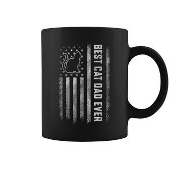 Best Cat Dad Ever American Flag Daddy Fathers Day Vintage Coffee Mug | Mazezy