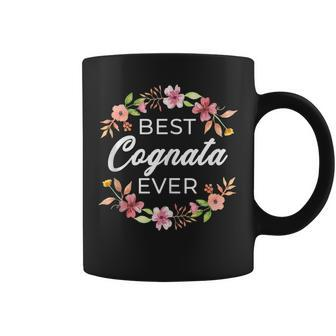 Best Cognata Ever Italian Sister In Law Floral Coffee Mug | Mazezy