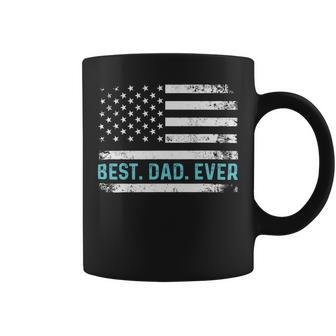 Best Dad Ever With Us American Flag Fathers Day Dad Coffee Mug - Monsterry