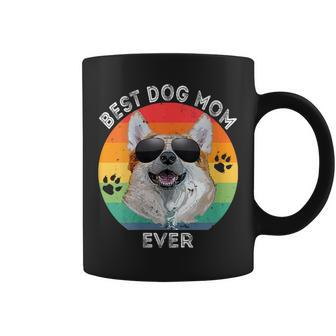 Best Dog Mom Ever Rainbow Funny Corgi Sunglasses Mothers Day Coffee Mug | Mazezy