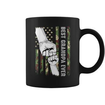 Best Grandpa Ever Fist Pump With Us American Flag Fathers Coffee Mug | Mazezy