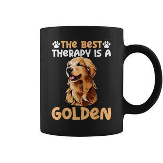 The Best Therapy Is A Golden Retriever Dog Lovers Coffee Mug - Seseable