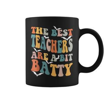 The Best Teachers Are A Bit Batty Fall Bat Groovy Halloween Halloween Coffee Mug | Mazezy