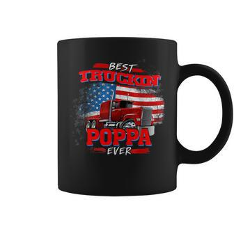 Best Trucking Poppa Ever Truck Driver Fathers Day Gift Coffee Mug - Seseable