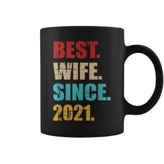 Best Wife Since 2021 For 2Nd Wedding Anniversary Vintage Coffee Mug | Mazezy