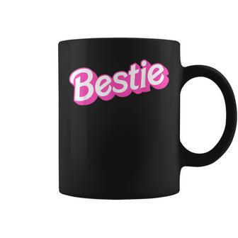 Bestie Pink & White Overlapping Font Halloween Costume Coffee Mug | Mazezy
