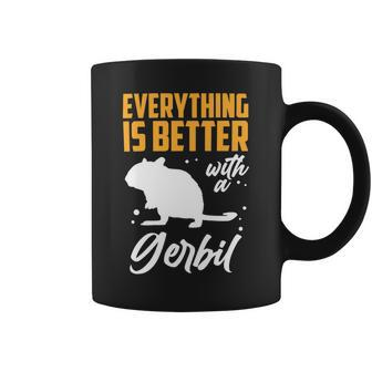 Better With A Gerbil Desert Rat Rodent Gerbil Coffee Mug - Monsterry