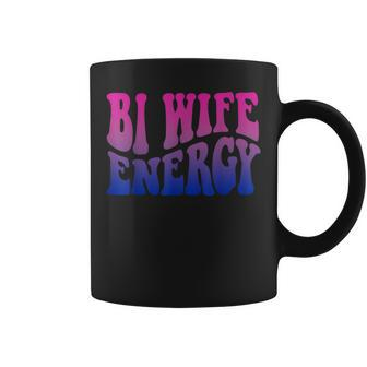 Bi Wife Energy Bisexual Pride Bisexual Flag Retro Vintage Coffee Mug | Mazezy