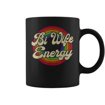 Bi Wife Energy Lgbtq Retro Vintage Coffee Mug | Mazezy