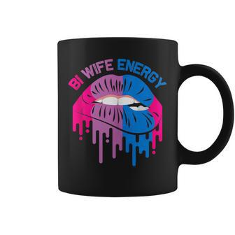 Bi Wife Energy Lgbtq Sexy Lip Lgbt Pride Month Coffee Mug | Mazezy