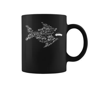 Bicycle Fish Eats Car Gifts For Fish Lovers Funny Gifts Coffee Mug | Mazezy