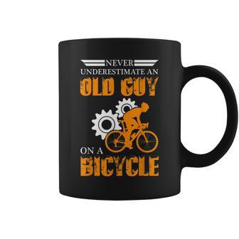 Bicycle Never Underestimate An Old Guy Bike Rider Coffee Mug - Seseable