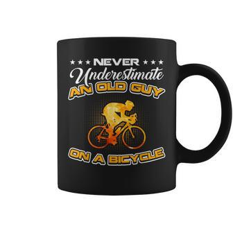 Bicycle Never Underestimate An Old Guy On A Bicycle Coffee Mug - Seseable