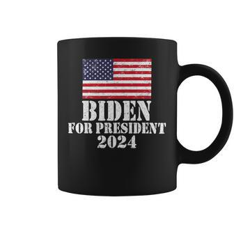 Biden For President Biden 2024 Retro Vintage Us Flag Biden Coffee Mug - Monsterry