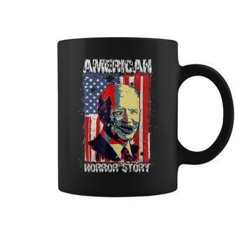 Biden Horror American Zombie Story Halloween Vintage Us Flag Halloween Funny Gifts Coffee Mug | Mazezy