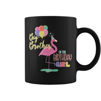 Big Brother Of The Birthday Girl Flamingo Matching Family Coffee Mug | Mazezy