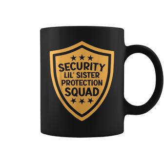 Big Brother Security Lil Sister Protection Squad Pregnancy Gifts For Sister Funny Gifts Coffee Mug | Mazezy