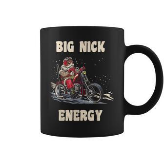 Big Nick Energy Christmas Santa Riding A Motorcycle Coffee Mug - Thegiftio UK
