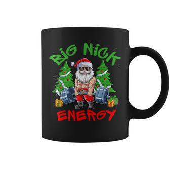 Big Nick Energy Santa Gym Fitness Weight Lifting Christmas Coffee Mug - Seseable