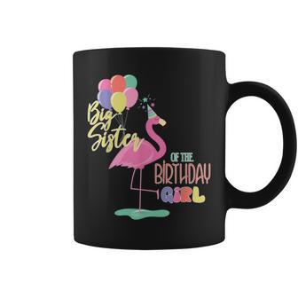 Big Sister Of The Birthday Girl Flamingo Matching Family Coffee Mug | Mazezy