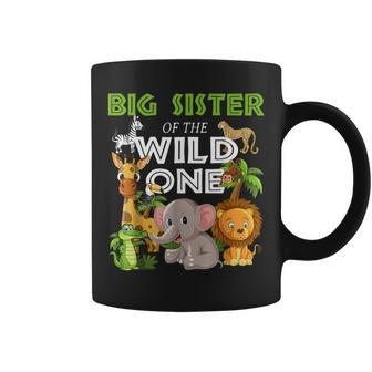 Big Sister Of The Wild One Zoo Birthday 1St Safari Jungle Coffee Mug | Mazezy