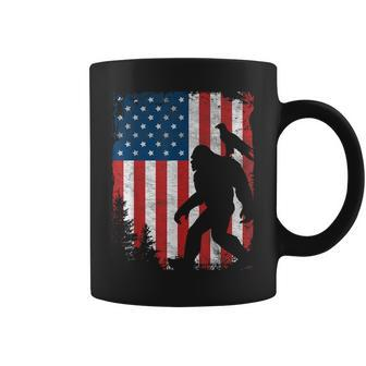 Bigfoot 4Th Of July Bald Eagle American Usa Flag Patriotic Coffee Mug - Seseable