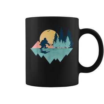 Bigfoot Abstract Mountain Geometry Sasquatch Believer Coffee Mug - Monsterry AU